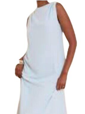 Pretty Little Thing High Neck Light Blue Maxi Dress